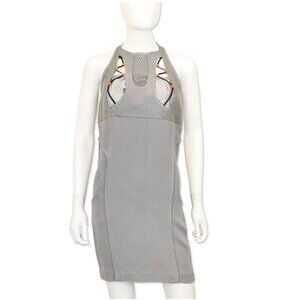 Gucci Vintage Runway S/S 2010 Sci-Fi Halter Mini Dress S IT 40 Grey MSRP $2150